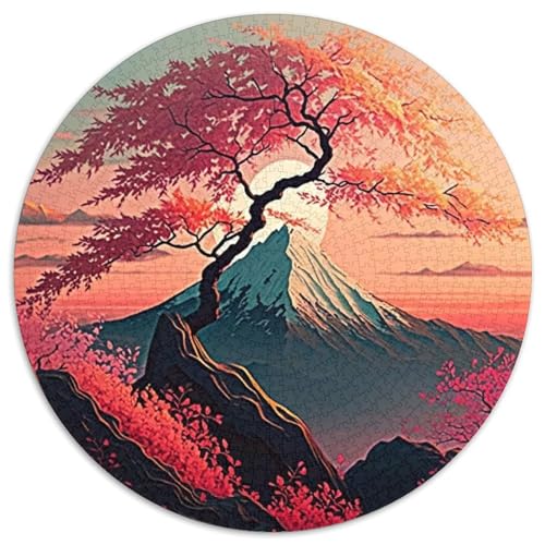 Puzzle 1000 Teile Kirschblüten-Berg Fuji, rund, Papierpuzzle, anspruchsvolles Denkspiel für Teenager, Familienspaß, DIY-Heimdekor-Geschenk, 67,5 x 67,5 cm Puzzle 1000 Teile Kirschblüten-Berg Fuji, rund, Papierpuzzle, anspruchsvolles Denkspiel für Teenager, Familienspaß, DIY-Heimdekor-Geschenk, 67,5 x 67,5 cm von LGSHENG