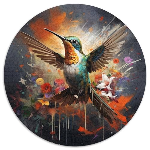 Puzzle 1000 Teile Kolibri, rund, Papierpuzzle, anspruchsvolles Denkspiel für Teenager, Familienspaß, DIY-Heimdekor-Geschenk, 67,5 x 67,5 cm Puzzle 1000 Teile Kolibri, rund, Papierpuzzle, anspruchsvolles Denkspiel für Teenager, Familienspaß, DIY-Heimdekor-Geschenk, 67,5 x 67,5 cm von LGSHENG