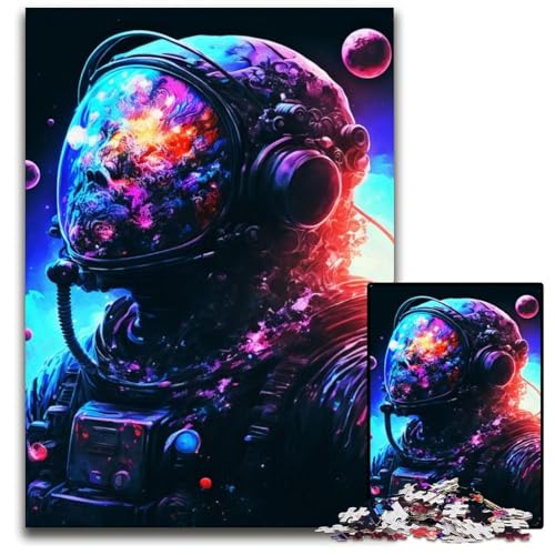 Puzzle 1000 Teile Neon-Astronaut. Anspruchsvolle Puzzles für die ganze Familie, lustige Aktivität, Gehirntraining, Teenager, 50x75cm von LGSHENG