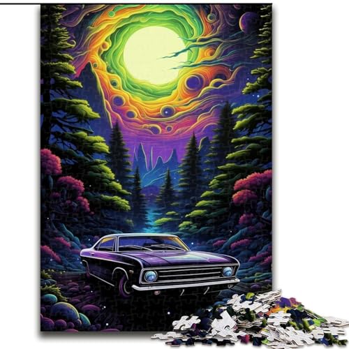 Puzzle 1000 Teile Neonauto in der Natur Puzzle Kreatives Familienspiel & Heimdekoration, Teenager (Größe: 26x38cm) von LGSHENG