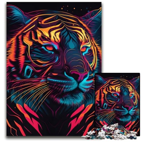 Puzzle 1000 Teile Neontiger, anspruchsvolle Puzzles, Spaß für die ganze Familie, Gehirn-Herausforderung, Teenager, 26x38cm Puzzle 1000 Teile Neontiger, anspruchsvolle Puzzles, Spaß für die ganze Familie, Gehirn-Herausforderung, Teenager, 26x38cm von LGSHENG