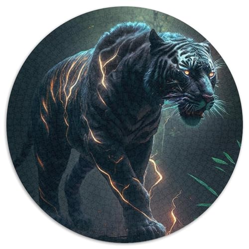 Puzzle 1000 Teile Tiger, rund, Papierpuzzle, anspruchsvolles Denkspiel für Teenager, Familienspaß, DIY-Heimdekor-Geschenk, 67,5 x 67,5 cm Puzzle 1000 Teile Tiger, rund, Papierpuzzle, anspruchsvolles Denkspiel für Teenager, Familienspaß, DIY-Heimdekor-Geschenk, 67,5 x 67,5 cm von LGSHENG