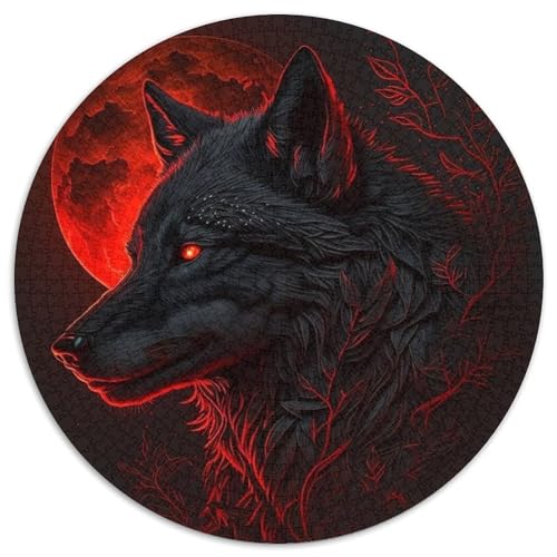 Puzzle 1000 Teile Wolf, rund, Papierpuzzle, anspruchsvolles Denkspiel für Teenager, Familienspaß, DIY-Heimdekor-Geschenk, 67,5 x 67,5 cm Puzzle 1000 Teile Wolf, rund, Papierpuzzle, anspruchsvolles Denkspiel für Teenager, Familienspaß, DIY-Heimdekor-Geschenk, 67,5 x 67,5 cm von LGSHENG