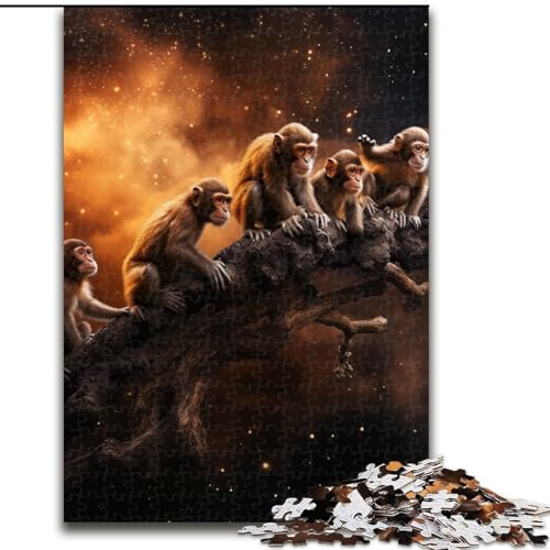 Puzzle 1000 Teile für Erwachsene, Affen-Puzzle, pädagogisches Denkspiel, künstlerische Heim- und Bürodekoration, ab 14 Jahren (Größe: 26x38cm) von LGSHENG