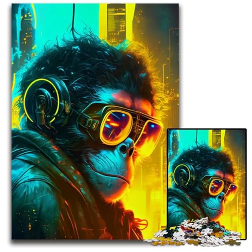 Puzzle 1000 Teile für Erwachsene, Affen-Puzzle aus Pappe, Denkspiel für Teenager und Familieninteraktion, 26x38cm von LGSHENG