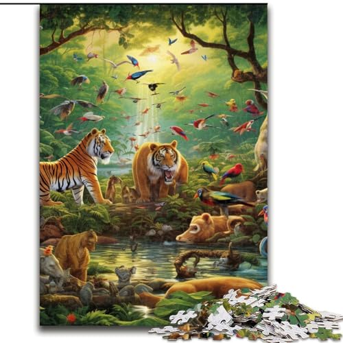 Puzzle 1000 Teile für Erwachsene, Afrikanische Tiere, Familie und Freunde, geeignet für Kinder ab 14 Jahren (Größe: 50x75cm) von LGSHENG