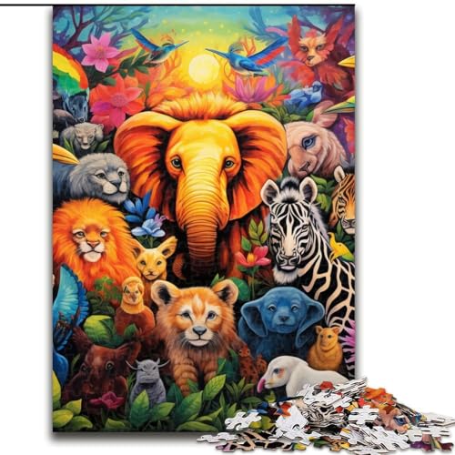 Puzzle 1000 Teile für Erwachsene, Afrikanische Tiere, Puzzle, Familie und Freunde, geeignet für Kinder ab 14 Jahren (Größe: 26x38cm) von LGSHENG