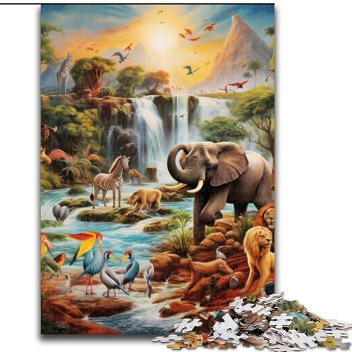 Puzzle 1000 Teile für Erwachsene, Afrikanische Tiere, pädagogisches Denkspiel, künstlerische Heim- und Bürodekoration, ab 14 Jahren (Größe: 26x38cm) von LGSHENG
