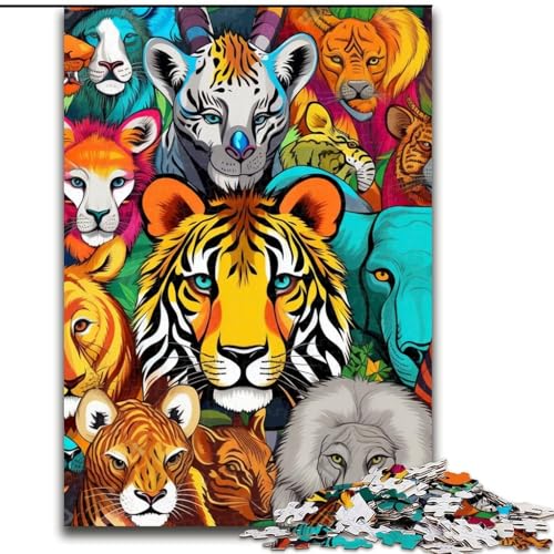 Puzzle 1000 Teile für Erwachsene, Afrikanische Tiere, pädagogisches Denkspiel, künstlerische Heim- und Bürodekoration, ab 14 Jahren (Größe: 26x38cm) von LGSHENG