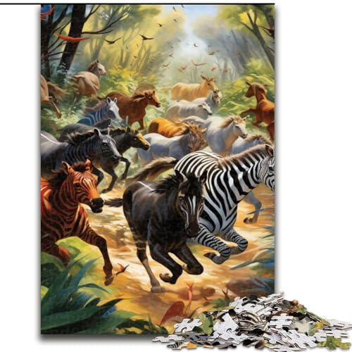 Puzzle 1000 Teile für Erwachsene, Afrikanische Tiere, pädagogisches Denkspiel, künstlerische Heim- und Bürodekoration, ab 14 Jahren (Größe: 50x75cm) von LGSHENG