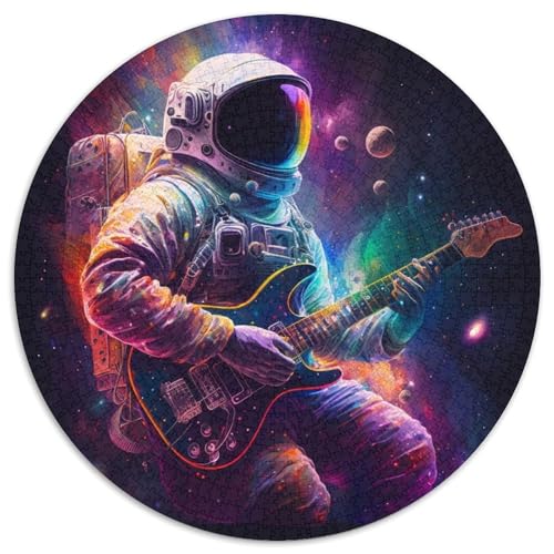 Puzzle 1000 Teile für Erwachsene, Astronaut spielt Gitarre, rund, Papppuzzle, anspruchsvolles Denkspiel, Familienaktivität, Heimdekoration, 67,5 x 67,5 cm Puzzle 1000 Teile für Erwachsene, Astronaut spielt Gitarre, rund, Papppuzzle, anspruchsvolles Denkspiel, Familienaktivität, Heimdekoration, 67,5 x 67,5 cm von LGSHENG