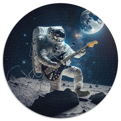 Puzzle 1000 Teile für Erwachsene, Astronaut spielt Gitarre, rund, Papppuzzle, anspruchsvolles Denkspiel, Familienaktivität, Heimdekoration, 67,5 x 67,5 cm Puzzle 1000 Teile für Erwachsene, Astronaut spielt Gitarre, rund, Papppuzzle, anspruchsvolles Denkspiel, Familienaktivität, Heimdekoration, 67,5 x 67,5 cm von LGSHENG