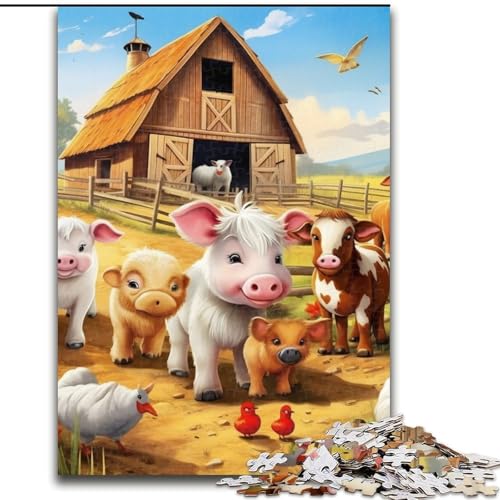 Puzzle 1000 Teile für Erwachsene, Bauernhoftier-Puzzle, Familie und Freunde, geeignet für Kinder ab 14 Jahren (Größe: 50x75cm) von LGSHENG