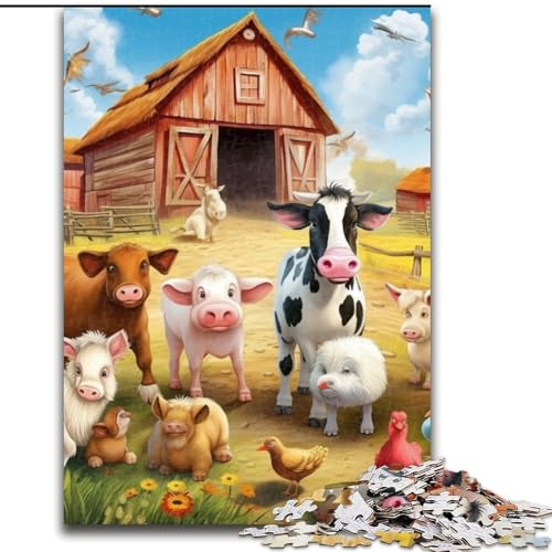 Puzzle 1000 Teile für Erwachsene, Bauernhoftier-Puzzle, lustige Aktivität für die ganze Familie, Gehirn-Herausforderung, Teenager (Größe: 50x75cm) von LGSHENG