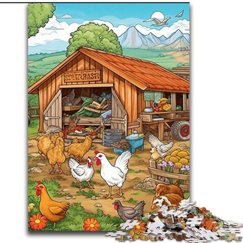 Puzzle 1000 Teile für Erwachsene, Bauernhoftier-Puzzle für Jugendliche, Familien-Lernspiele, Heimdekoration, Geschenk (Größe: 26x38cm) von LGSHENG