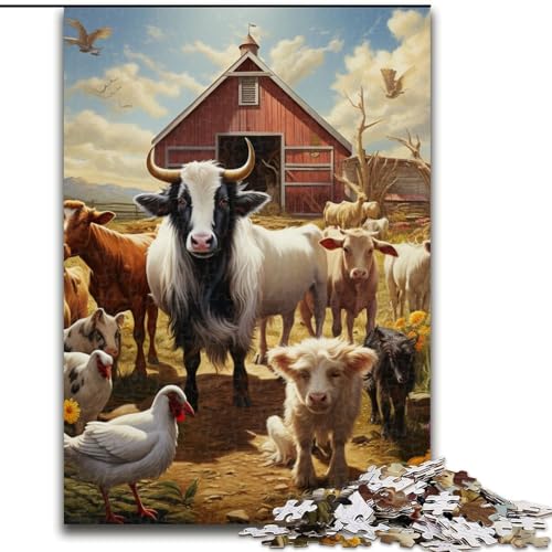 Puzzle 1000 Teile für Erwachsene, Bauernhoftier-Puzzle für Jugendliche, Familien-Lernspiele, Heimdekoration, Geschenk (Größe: 26x38cm) von LGSHENG