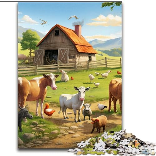 Puzzle 1000 Teile für Erwachsene, Bauernhoftier-Puzzle für die Inneneinrichtung, ideales Weihnachts- und Neujahrsgeschenk für Teenager (Größe: 50x75cm) von LGSHENG