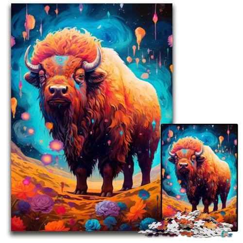 Puzzle 1000 Teile für Erwachsene, Bison Steht im Berg, Puzzle für Erwachsene, Spielgeschenk für Erwachsene, interaktives Familienspiel, Gehirn-Herausforderung, Geschenk, 50x75cm Puzzle 1000 Teile für Erwachsene, Bison Steht im Berg, Puzzle für Erwachsene, Spielgeschenk für Erwachsene, interaktives Familienspiel, Gehirn-Herausforderung, Geschenk, 50x75cm von LGSHENG