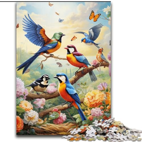 Puzzle 1000 Teile für Erwachsene, Blumen, Vögel, Puzzle, DIY-Dekoration, Gehirn-Herausforderung, für Erwachsene, Familie, (Größe: 26x38cm) von LGSHENG