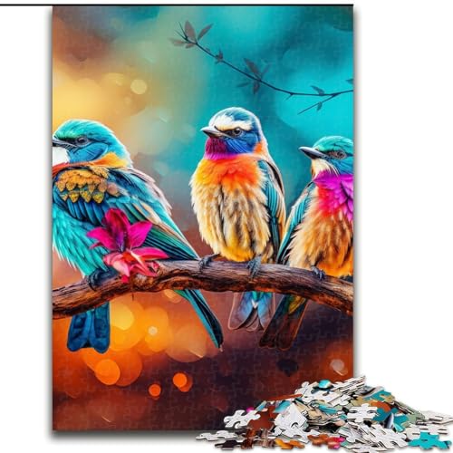 Puzzle 1000 Teile für Erwachsene, Blumen, Vögel, lustige Familienaktivität, Gehirnherausforderung, Teenager (Größe: 26x38cm) von LGSHENG