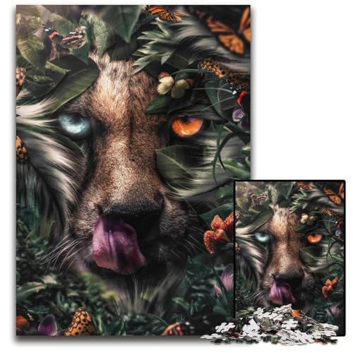 Puzzle 1000 Teile für Erwachsene, Blumen-Gepard, Unmögliches Puzzle für Erwachsene, DIY-Geschenk zur Heimdekoration, Denksportspiel, 26x38cm Puzzle 1000 Teile für Erwachsene, Blumen-Gepard, Unmögliches Puzzle für Erwachsene, DIY-Geschenk zur Heimdekoration, Denksportspiel, 26x38cm von LGSHENG