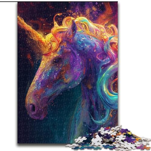 Puzzle 1000 Teile für Erwachsene, Bunte Einhörner, pädagogisches Denkspiel, künstlerische Heim- und Bürodekoration, ab 14 Jahren (Größe: 50x75cm) von LGSHENG