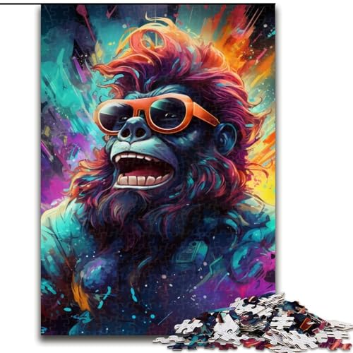 Puzzle 1000 Teile für Erwachsene, Bunte Gorillas, Heimaktivität für Feiertage, Geburtstage und Familienspieleabende (Größe: 50x75cm) von LGSHENG