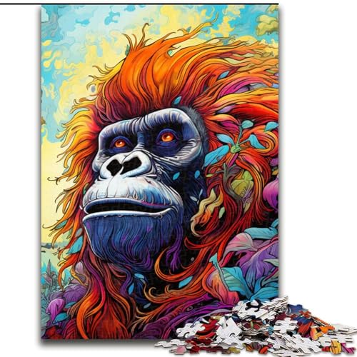 Puzzle 1000 Teile für Erwachsene, Bunte Gorillas, Puzzle für Teenager, Familien-Lernspiele, Heimdekoration, Geschenk (Größe: 50x75cm) von LGSHENG