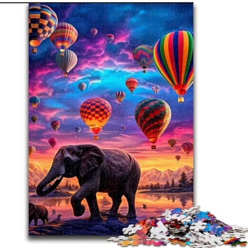 Puzzle 1000 Teile für Erwachsene, Bunte Heißluftballons, Puzzle für Teenager, Familien-Lernspiele, Heimdekoration, Geschenk (Größe: 50x75cm) von LGSHENG