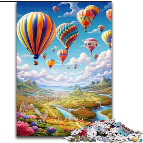 Puzzle 1000 Teile für Erwachsene, Bunte Heißluftballons, anspruchsvolles Denkspiel für Teenager, Spaß für den Spieleabend mit der Familie (Größe: 26x38cm) von LGSHENG