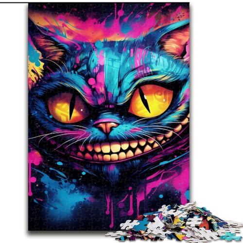 Puzzle 1000 Teile für Erwachsene, Bunte Katzen, Puzzle für Jugendliche, Familien-Lernspiele, Heimdekoration, Geschenk (Größe: 50x75cm) von LGSHENG