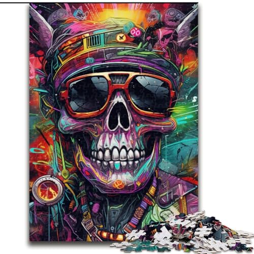 Puzzle 1000 Teile für Erwachsene, Bunte Totenkopf-Puzzles für Teenager und Familien, perfekte DIY-Dekoration und knifflige Herausforderung (Größe: 50x75cm) von LGSHENG
