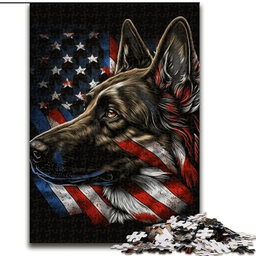 Puzzle 1000 Teile für Erwachsene, Deutscher Schäferhund, Puzzle, Spiel für Erwachsene, Geschenk, Familien-Interaktives Spiel, Gehirn-Herausforderung, Geschenk (Größe: 50x75cm) von LGSHENG