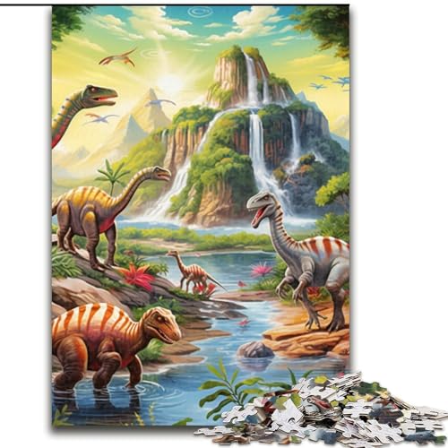 Puzzle 1000 Teile für Erwachsene, Dinosaurier-Welt-Puzzle, Familie und Freunde, geeignet für Kinder ab 14 Jahren (Größe: 50x75cm) von LGSHENG