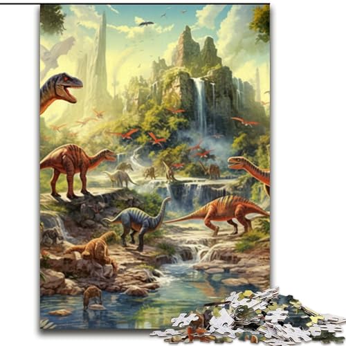 Puzzle 1000 Teile für Erwachsene, Dinosaurier-Welt-Puzzle, Familie und Freunde, geeignet für Kinder ab 14 Jahren (Größe: 50x75cm) von LGSHENG