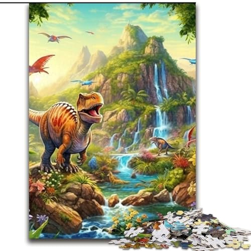 Puzzle 1000 Teile für Erwachsene, Dinosaurierwelt-Puzzle, anspruchsvolles Denkspiel für Teenager, Spaß für den Familienspieleabend (Größe: 26x38cm) von LGSHENG