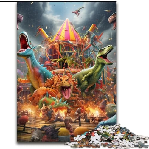 Puzzle 1000 Teile für Erwachsene, Dinosaurierwelt-Puzzle, pädagogisches Denkspiel, künstlerische Heim- und Bürodekoration, ab 14 Jahren (Größe: 26x38cm) von LGSHENG
