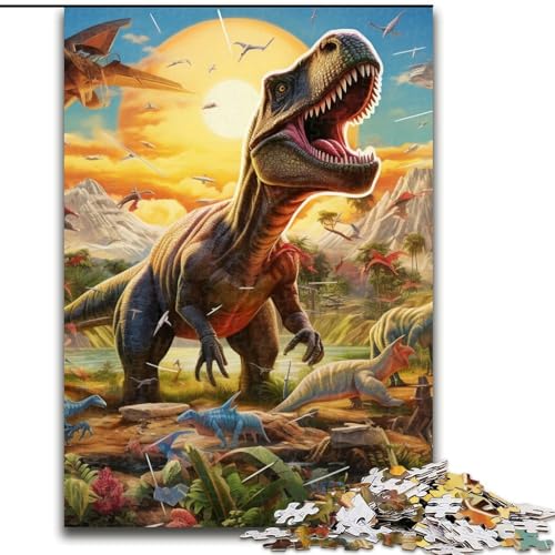Puzzle 1000 Teile für Erwachsene, Dinosaurierwelt-Puzzle, pädagogisches Denkspiel, künstlerische Heim- und Bürodekoration, ab 14 Jahren (Größe: 26x38cm) von LGSHENG