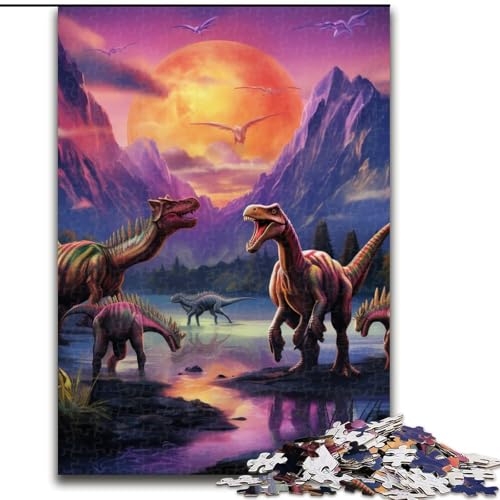 Puzzle 1000 Teile für Erwachsene, Dinosaurierwelt-Puzzle für Teenager, Familienspieleabend, hirnfordernde Geschenkidee (Größe: 26x38cm) von LGSHENG