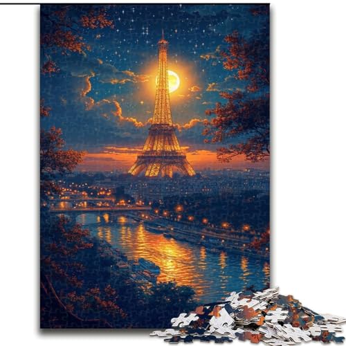 Puzzle 1000 Teile für Erwachsene, Eiffelturm-Puzzle, pädagogisches Denkspiel, künstlerische Heim- und Bürodekoration, ab 14 Jahren (Größe: 50x75cm) von LGSHENG