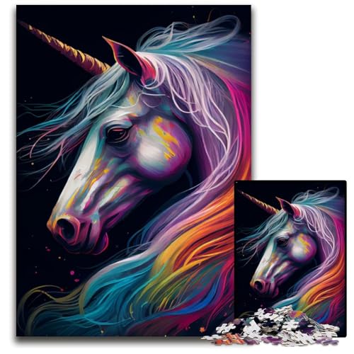 Puzzle 1000 Teile für Erwachsene, Einhorn-Tier, Holzpuzzle, Denksportaufgabe, interaktives Familienspiel, geeignet für Kinder ab 14 Jahren, 50x75cm Puzzle 1000 Teile für Erwachsene, Einhorn-Tier, Holzpuzzle, Denksportaufgabe, interaktives Familienspiel, geeignet für Kinder ab 14 Jahren, 50x75cm von LGSHENG