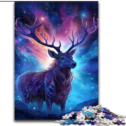Puzzle 1000 Teile für Erwachsene, Fantasie-Tier-Hirsch-Puzzle für Jugendliche, Familien-Lernspiele, Heimdekoration, Geschenk (Größe: 26x38cm) von LGSHENG