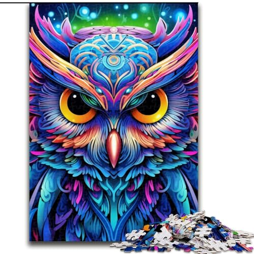 Puzzle 1000 Teile für Erwachsene, Fantasy-Art-Eulen-Puzzle für Teenager und Familien, perfekte DIY-Dekoration und knifflige Herausforderung (Größe: 26x38cm) von LGSHENG