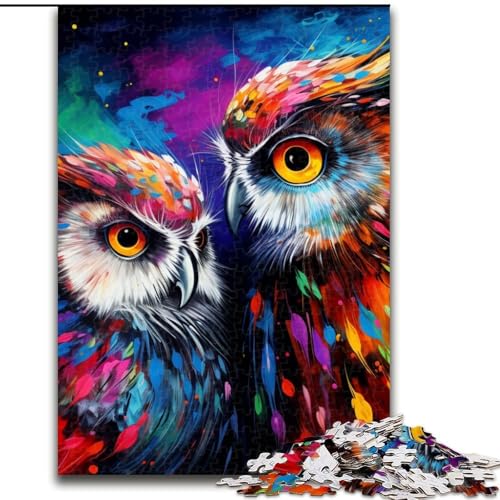 Puzzle 1000 Teile für Erwachsene, Fantasy Art Owl Puzzle, pädagogisches Denkspiel, künstlerische Heim- und Bürodekoration, ab 14 Jahren (Größe: 26x38cm) von LGSHENG