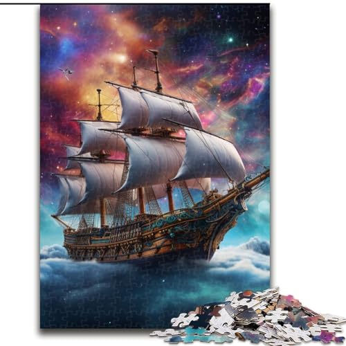 Puzzle 1000 Teile für Erwachsene, Fantasy-Piratenschiff-Puzzle, perfekt für Teenager und Familienspaß, Geburtstage (Größe: 26x38cm) von LGSHENG