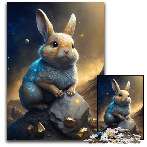 Puzzle 1000 Teile für Erwachsene, Farbiger Hase, Unmögliches Puzzle für Erwachsene, DIY-Geschenk zur Heimdekoration, Denksportspiel, 26x38cm von LGSHENG