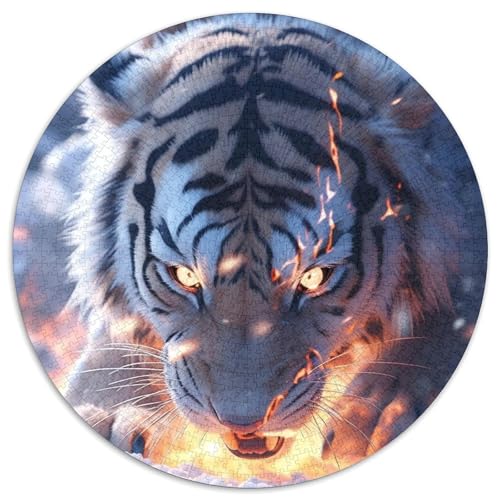 Puzzle 1000 Teile für Erwachsene, Feurige arktische Tiger, rund, für Familienspaß, perfekt für den Urlaub, interaktive Spieleabende, 67,5 x 67,5 cm Puzzle 1000 Teile für Erwachsene, Feurige arktische Tiger, rund, für Familienspaß, perfekt für den Urlaub, interaktive Spieleabende, 67,5 x 67,5 cm von LGSHENG