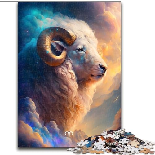 Puzzle 1000 Teile für Erwachsene, Feuriger Widder, Teenager, Paare und Freunde zum Geburtstag, zu Weihnachten (Größe: 50x75cm) von LGSHENG