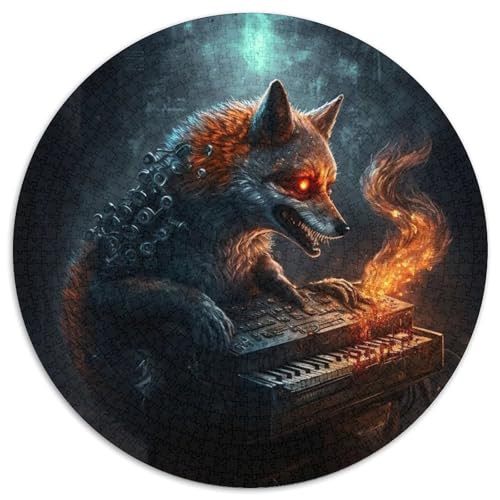 Puzzle 1000 Teile für Erwachsene, Fuchs, rund, aus Pappe, kompliziertes Design für Teenager, DIY-Dekor und gehirnfördernder Spaß, 67,5 x 67,5 cm Puzzle 1000 Teile für Erwachsene, Fuchs, rund, aus Pappe, kompliziertes Design für Teenager, DIY-Dekor und gehirnfördernder Spaß, 67,5 x 67,5 cm von LGSHENG