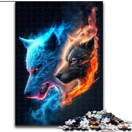 Puzzle 1000 Teile für Erwachsene, Galactic Art Wolf Puzzle, Familienaktivitätsspiel für Teenager, anspruchsvolles Denkspiel (Größe: 26x38cm) von LGSHENG